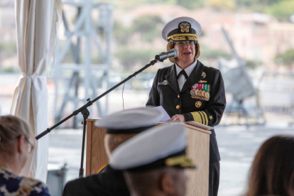 La almirante Lisa Franchetti, vicejefa de Operaciones Navales de la Marina de los Estados Unidos.
