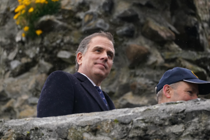 Hunter Biden at Carlingford Castle, Co Louth, during his trip to the island of Ireland.
