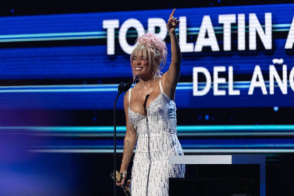 Karol G durante los Premios Billboard de la Música Latina celebrados el