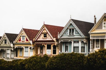 Varias casas en San Francisco (California). Imagen de archivo.