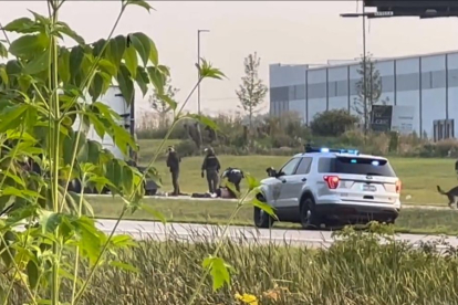 Momento en que la policía detiene al secuestrador.