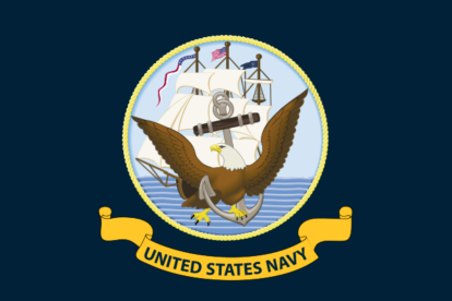 La Bandera de la Marina de los Estados Unidos. Cinco marines desaparecieron a bordo de un helicóptero que se estrelló en California en febrero de 2024.