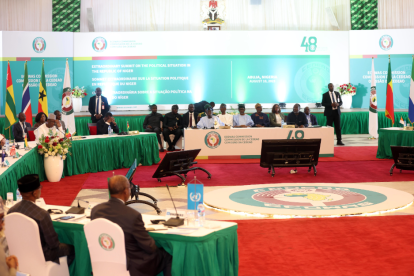 ECOWAS leaders attend an extraordinary summit in Abuja, Nigeria, on Aug. 10, 2023
