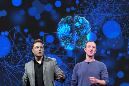 A la izquierda: Elon Musk; a la derecha: Mark Zuckerberg. Ambos se verán las caras en el Senado para hablar sobre la IA.