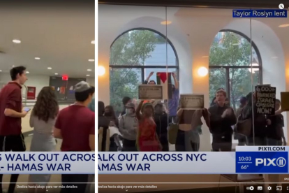 Varios momentos de la tensión vivida por estudiantes judíos en Cooper Union.