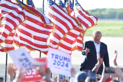 Donald Trump. durante un acto de Campaña en Waco (Wisconsin)