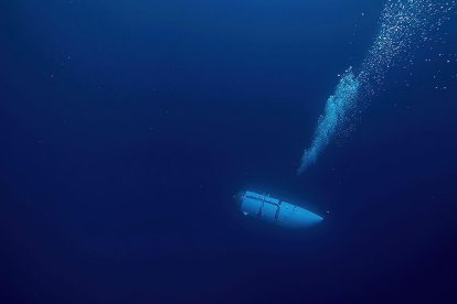 Submarino Titán, desaparecido el 19 de junio de 2023 mientras realizaba un viaje turístico para ver los restos del Titanic. Viajaban cinco pasajeros a bordo.