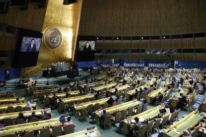 La Asamblea General de la ONU, durante la sesión del 20 de septiembre de 2022.