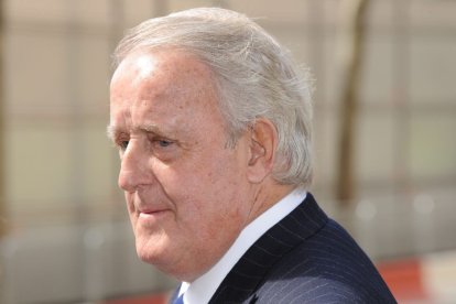 Former Canadian Prime Minister Brian Mulroney, 74, speaks to the media, following a reception at the Mansion House, in the City of London, hosted by Foreign Secretary William Hague for the foreign dignitaries following the funeral service of Baroness Thatcher, at St Paul's Cathedral, central London.