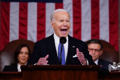 Joe Biden, durante el discurso del Estado de la Unión. 7 de marzo de 2024.