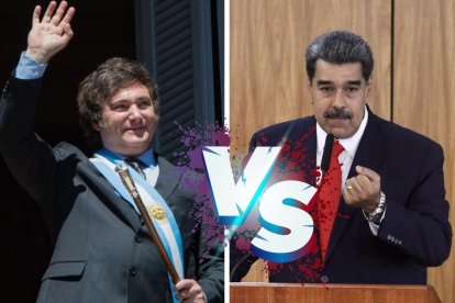 Montaje con Javier Milei y Nicolás Maduro.