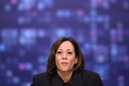 La vicepresidenta Kamala Harris acudió al segundo día del AI safety summit en noviembre de 2023.