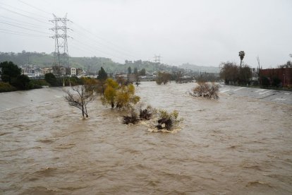 Imagen de Los Angeles, California, durante el paso del segundo río atmosférico en el estado el pasado 5 de 2024.