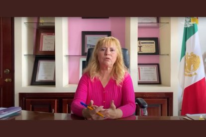 Captura de pantalla de un vídeo ofrecido por 'El Universal' con un mensaje de Yolanda Sánchez Figueroa, la alcaldesa de Cotija, Michoacán, México, tras ser liberada en septiembre de 2023. La edil fue asesinada el lunes, 3 de junio de 2024, tras recibir hasta 19 disparos.