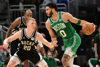 Jayson Tatum (Boston Celtics), durante un partido contra los Milwaukee Bucks.