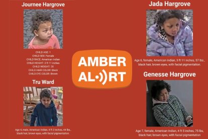Imágenes de los cuatro menores por los que las autoridades activaron la alerta Amber en Wisconsin.