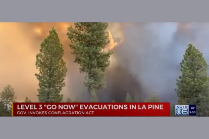 Captura de pantalla del incendio que asoló el 25 de junio de 2024 en Oregón.