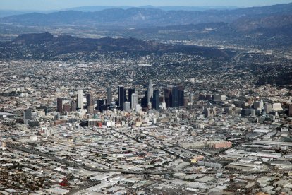 Downtown Los Angeles as seen from my American Airlines flight from Japan.