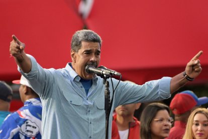 El dictador Nicolás Maduro en un mitin de cierre de campaña en Caracas