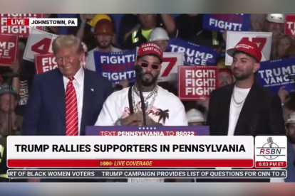 Los cantantes boricuas Anuel AA y Justin Quiles se unen a Trump en Pensilvania / Captura