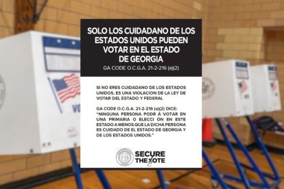 Advertencia en español a los no ciudadanos en Georgia