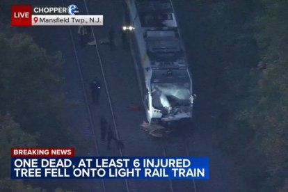 Accidente de tren: Imagen aérea del Light Rail accidentado en Mansfield