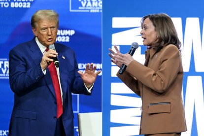 Elecciones Presidenciales 2024 | Trump y Harris, durante actos de su campaña.