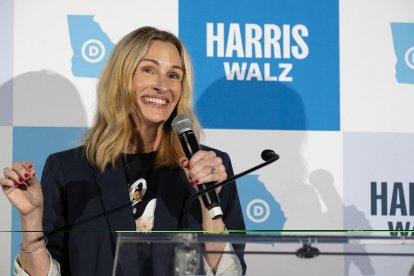 Elecciones presidenciales 2024: Julia Roberts en un mitin de Kamala Harris