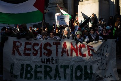 Manifestación pro-Hamás en Montreal, Canadá