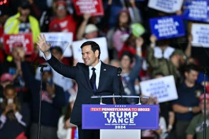 Marco Rubio en un rally de Trump en octubre del 2024. (Photo by ANGELA WEISS / AFP)