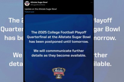 Sugar Bowl pospuesto