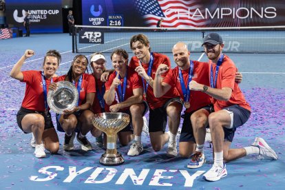 El equipo estadounidense festeja la United Cup