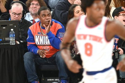 Tracy Morgan durante un juego de los New York Knicks