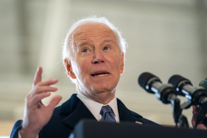 Biden dando un discurso en Maryland/ Allison Robbert