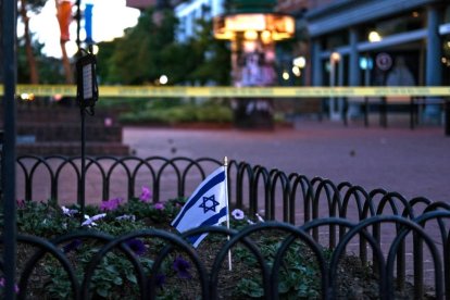 Una bandera israelí en Boulder, Colorado