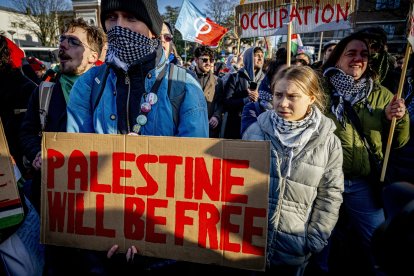 Greta Thunberg en una protesta antiisraelí