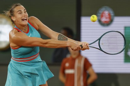 Sabalenka, durante la semifinal de Roland Garros