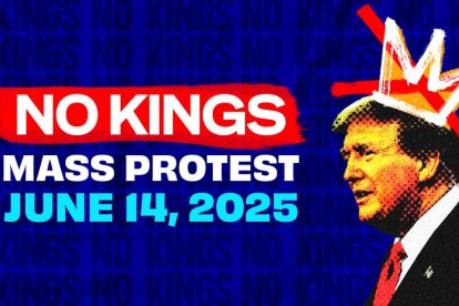 Cartel anunciando las protestas contra Trump en el 'No Kings Day'