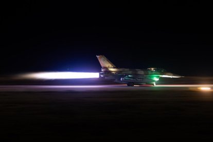 Un caza israelí que participa en los ataques a Irán.