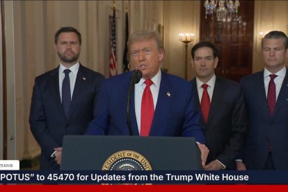 Donald Trump le habla a la nación tras los bombardeos de Irán.