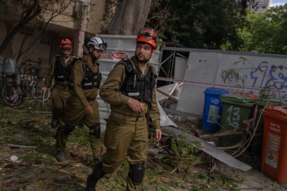 Soldiers of Israel's Home Front Command in Tel Aviv