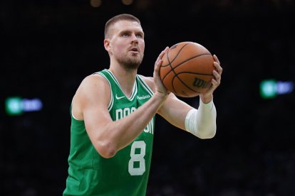 Porzingis, durante un partido con los Boston Celtics