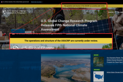 Captura de pantalla de globalchange.gov