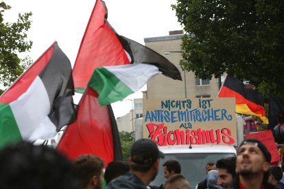 Antisemitic demonstration in Berlin, Germany.