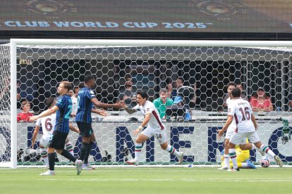 Germán Cano celebra su tanto ante el Inter de Milán
