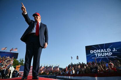 Donald Trump en el recinto ferial estatal de Iowa en Des Moines