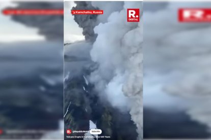 Erupción del volcán Kracheninnikov tras 450 años.