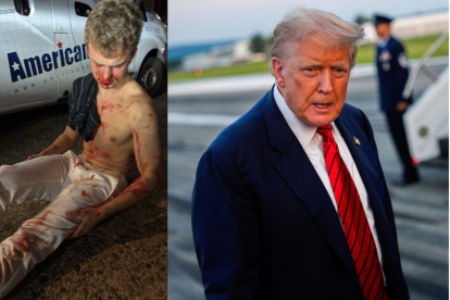 Foto editada donde se muestra a la víctima, Edward Coristine, y al presidente Trump