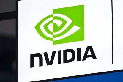 Logo de Nvidia en Shangai/ Hector Retamal
