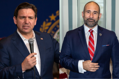 En imagen, el gobernador de la Florida Ron DeSantis y el legislador Jay Collins